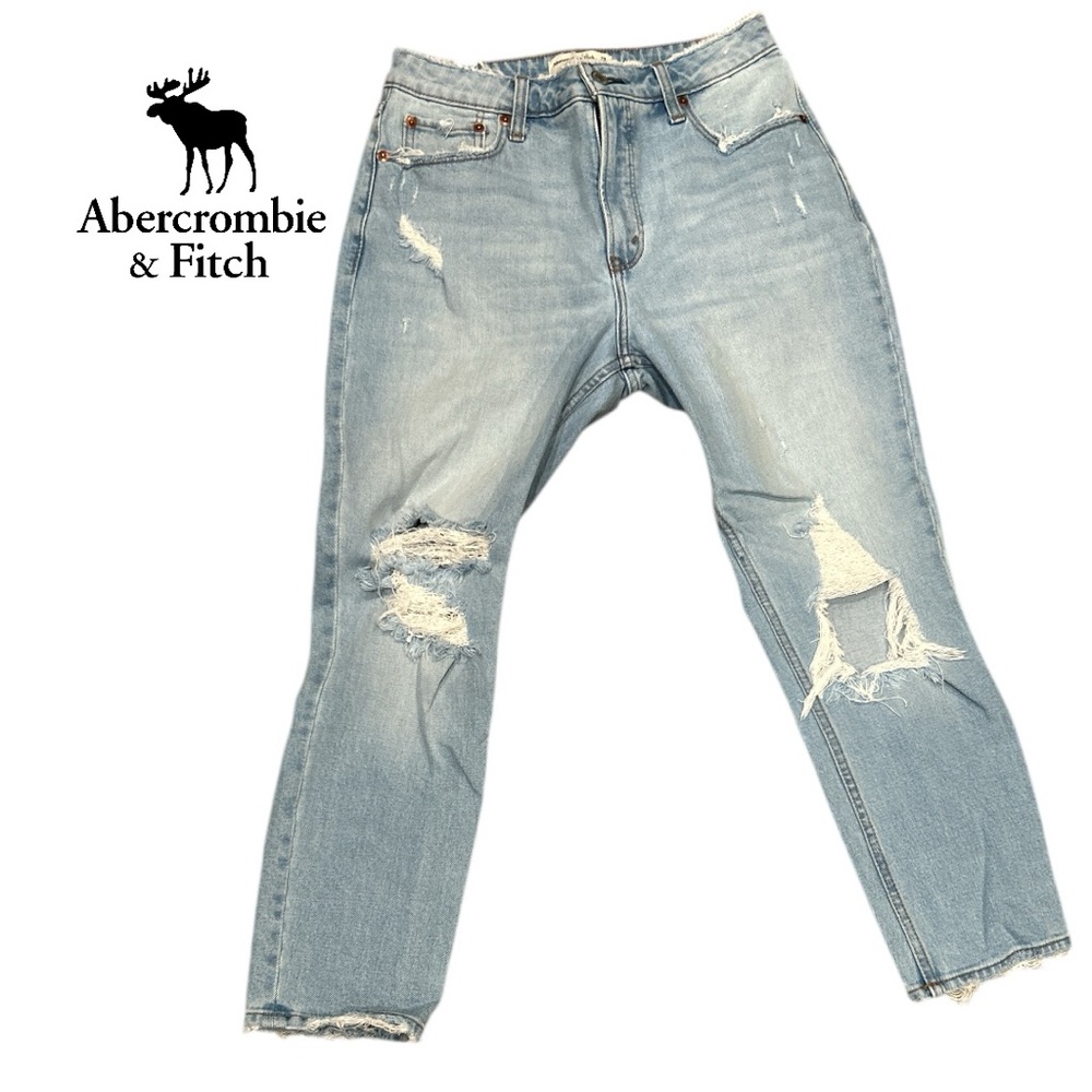 Abercrombie & Fitch Curve Love Skinny High Rise‎ Distressed Jeans - Size 29/8s